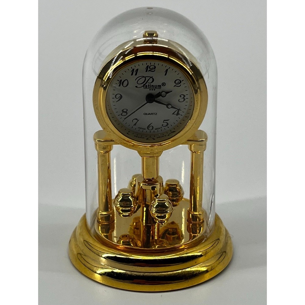 Quartz Platinum Clock Dome Minature Dollhouse‎ / Not Tested